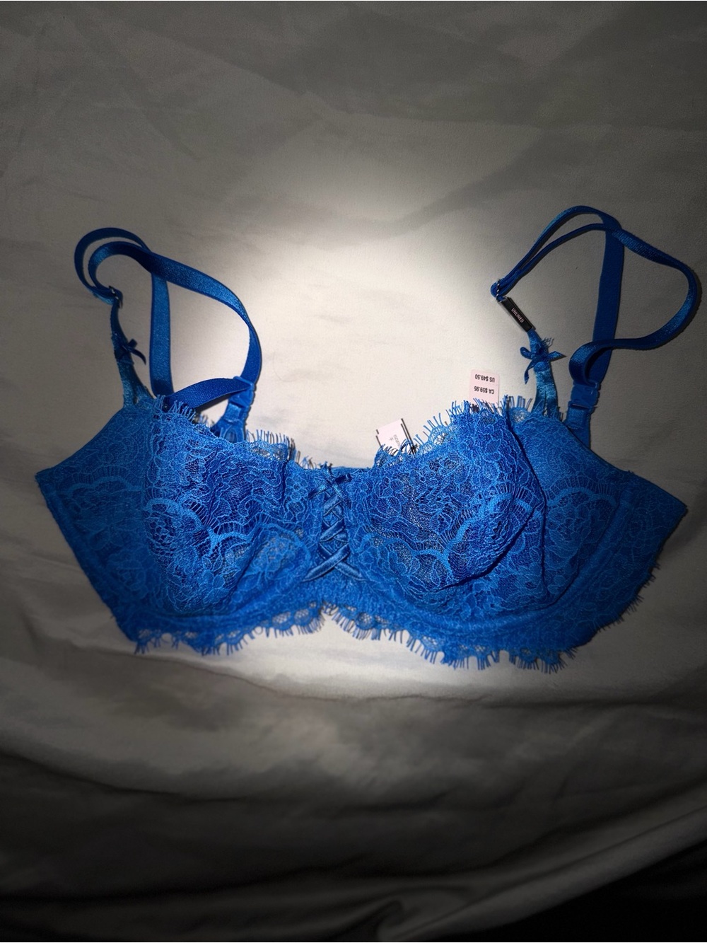 Victoria's Secret Wicked Lace-Up Balconette Bra - Majorelle Blue NWT 32S